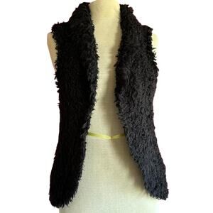 Womens Vest Size Large Black Furry Vibes Biker Indie Western Gear